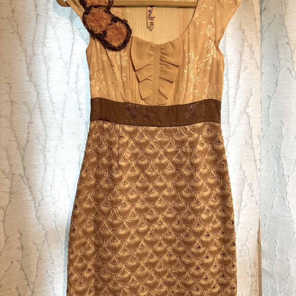 Anthropologie dress with floral appliqué